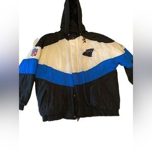 Vintage NC Charlotte Carolina Panthers NFL puffer coat. Size large.